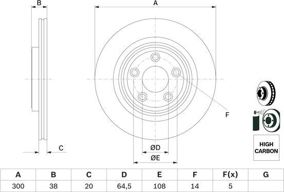 BOSCH 0986479F67 - BREMŽU DISKI 0