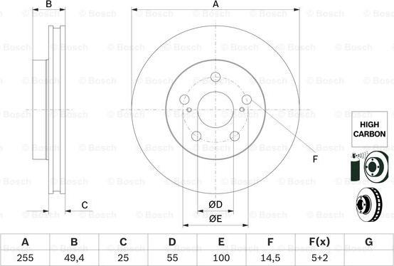 BOSCH 0986479F72 - BREMŽU DISKI 0