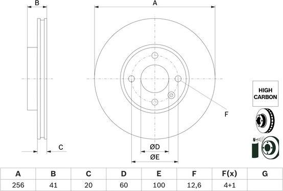 BOSCH 0986479G83 - BREMŽU DISKI 0
