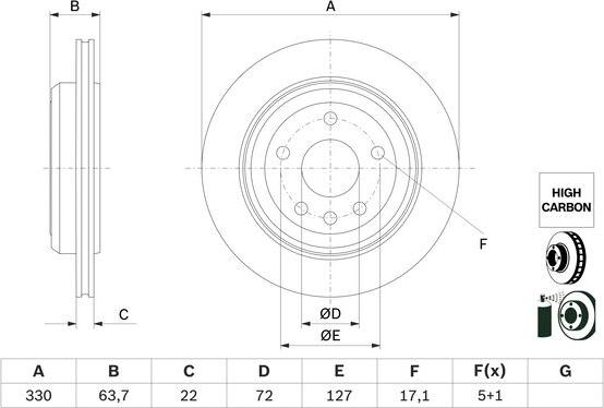 BOSCH 0986479G87 - BREMŽU DISKI 0