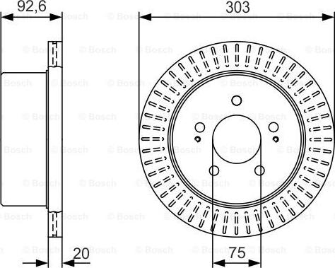 BOSCH 0986479V26 - BREMŽU DISKI 0