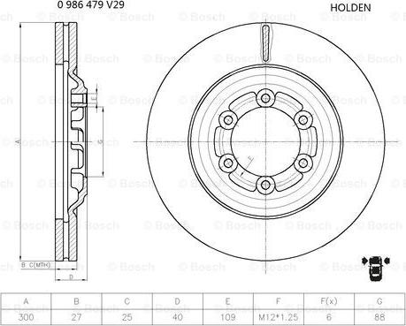 BOSCH 0986479V29 - BREMŽU DISKI 0