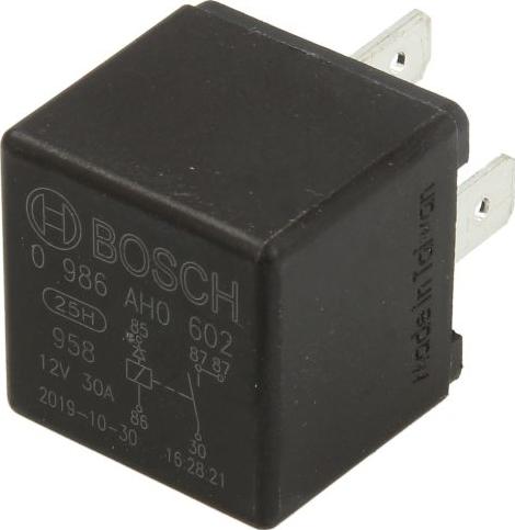 BOSCH 0986AH0602 - Relejs, Darba strāva