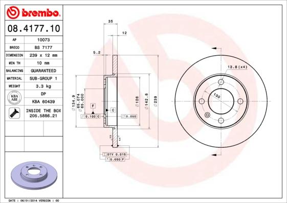 Brembo 08.4177.10 - Bremžu
