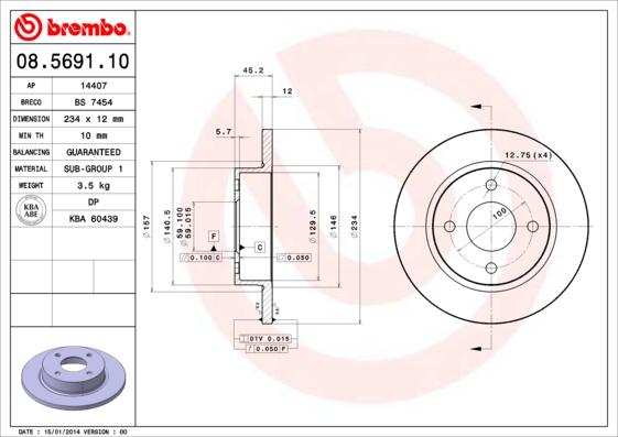 Brembo 08.5691.10 - DDF442