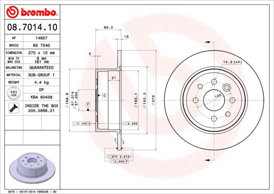 Brembo 08.7014.10 - Bremžu