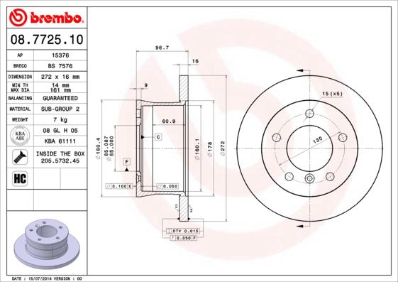 Brembo 08.7725.10 - DDF932