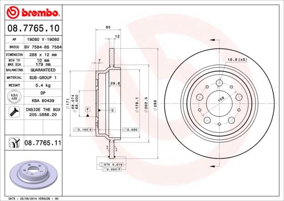 Brembo 08.7765.11 - DDF1079