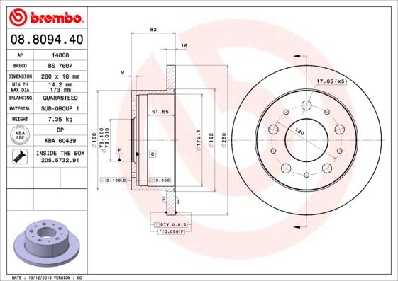 Brembo 08.8094.40 - DDF1145