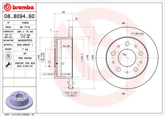 Brembo 08.8094.60 - BR