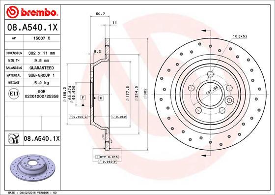 Brembo 08.A540.1X - Bremžu