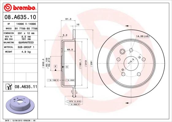 Brembo 08.A635.11 - Auto