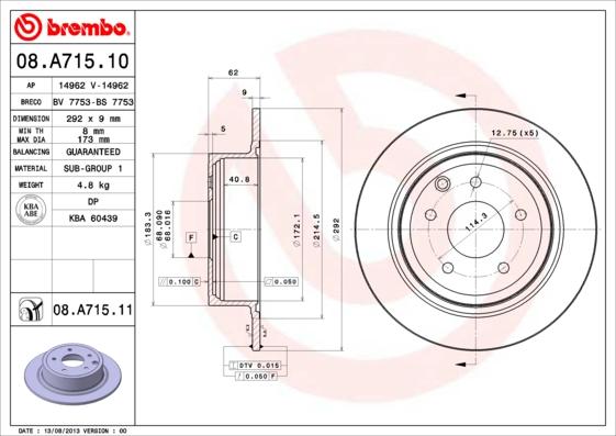 Brembo 08.A715.11 - DDF1590