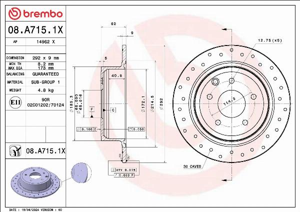Brembo 08.A715.1X