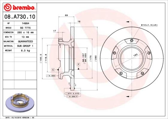 Brembo 08.A730.10 - Auto