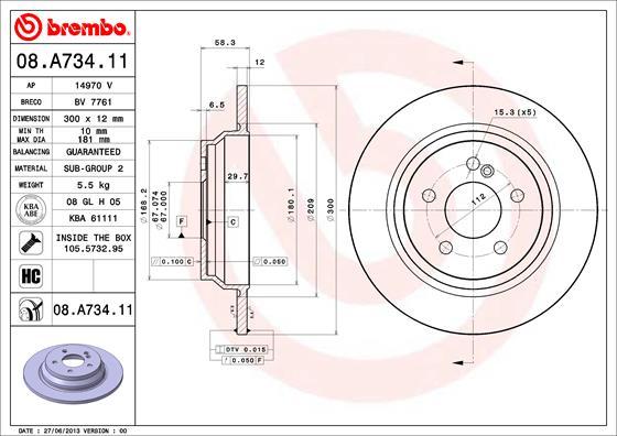 Brembo 08.A734.11 - BREMŽU