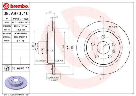Brembo 08.A970.11 - DDF1804