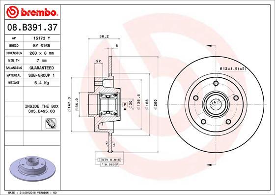 Brembo 08.B391.37 - BR