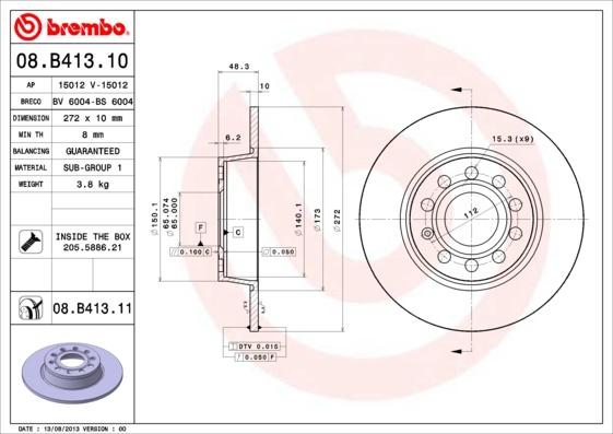 Brembo 08.B413.11 - DDF1895