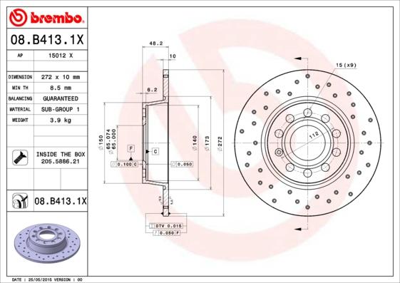 Brembo 08.B413.1X - DDF1895