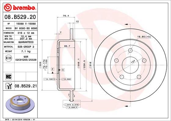 Brembo 08.B529.21 - Auto