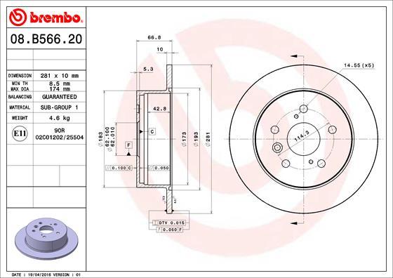 Brembo 08.B566.21 - BREMŽU