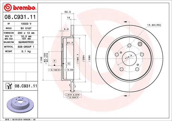 Brembo 08.C931.11 - Auto