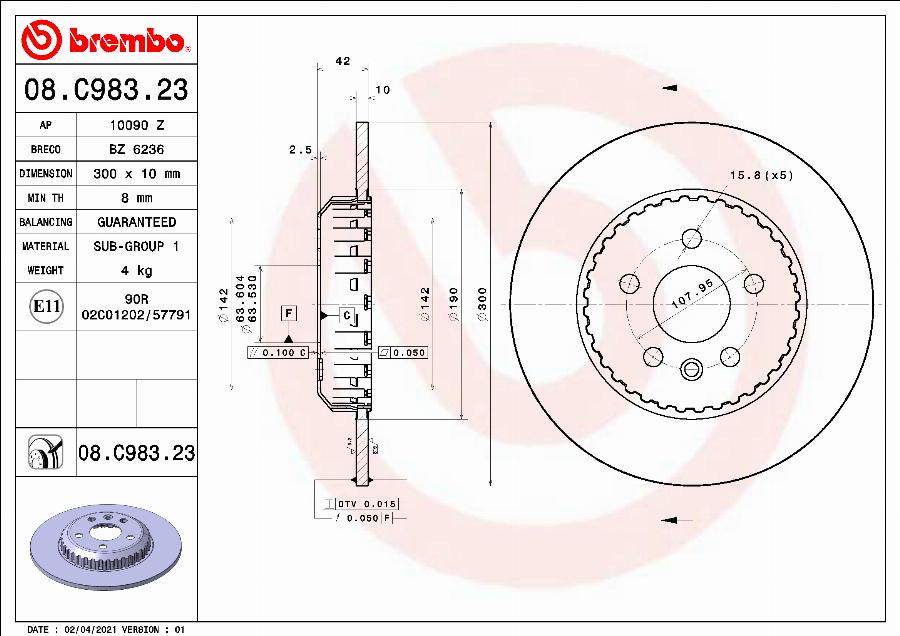 Brembo 08.C983.23 - Bremžu
