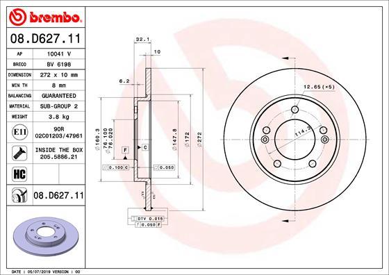 Brembo 08.D627.11 - BREMŽU