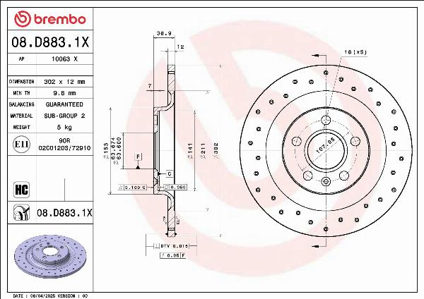Brembo 08.D883.1X