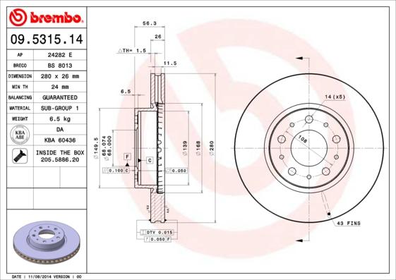 Brembo 09.5315.14 - DDF255