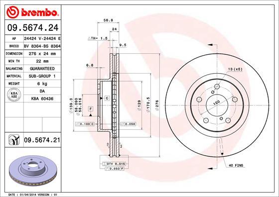 Brembo 09.5674.21 - DDF679