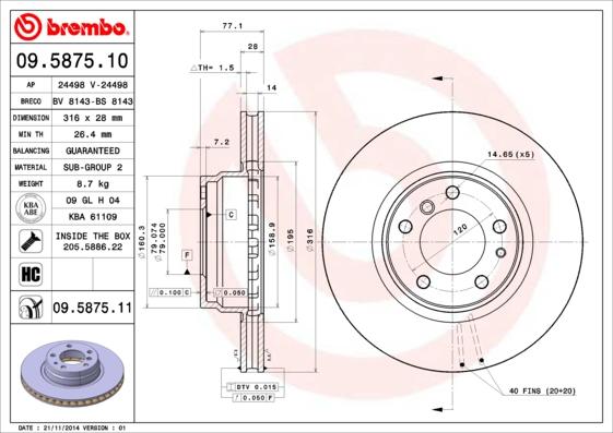 Brembo 09.5875.11 - DDF624