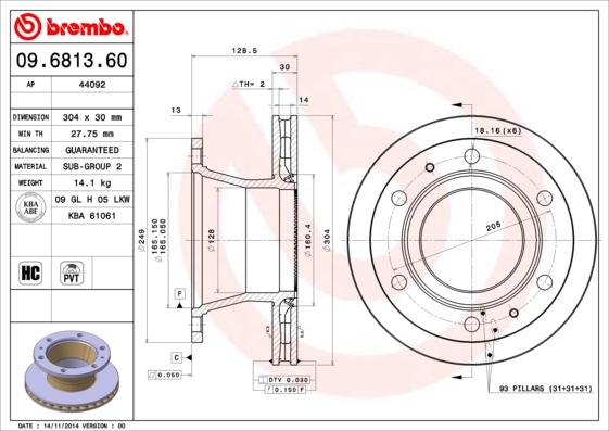 Brembo 09.6813.60 - Auto