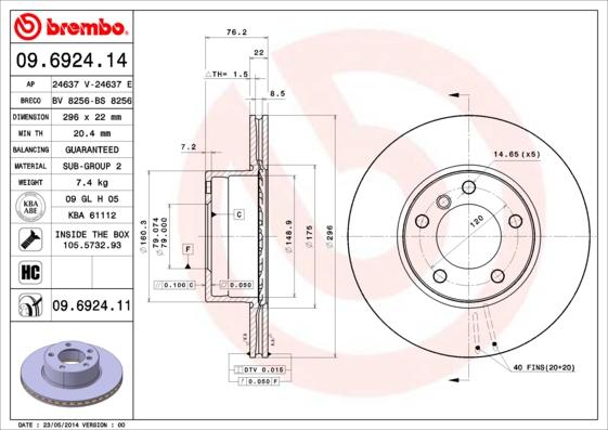 Brembo 09.6924.11 - DDF834