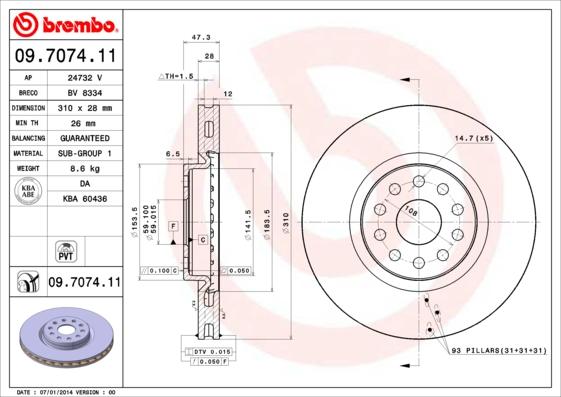 Brembo 09707411 - Auto Part