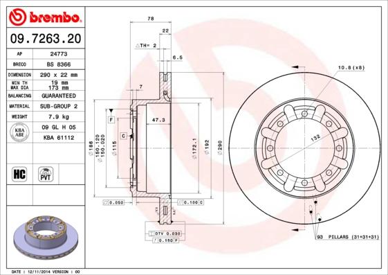 Brembo 09.7263.20 - 5010260609
