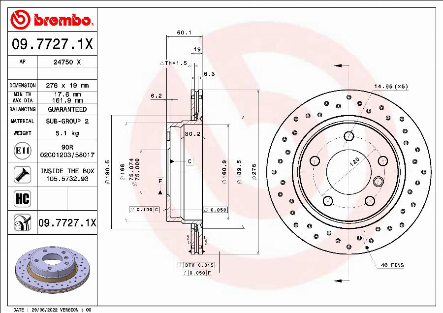 Brembo 09.7727.1X - Auto