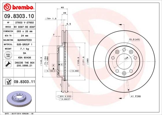 Brembo 09.8303.11 - DDF1132
