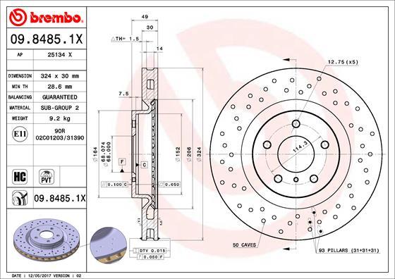 Brembo 09.8485.1X - Auto