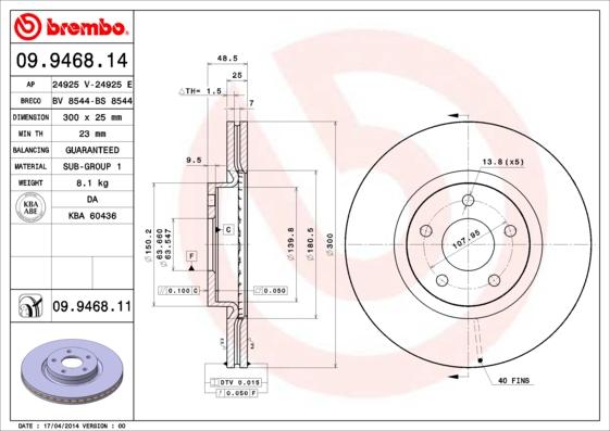 Brembo 09.9468.11 - DDF1225