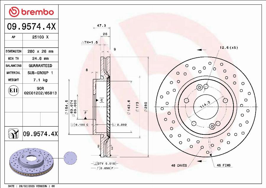 Brembo 0995744X - Auto Part