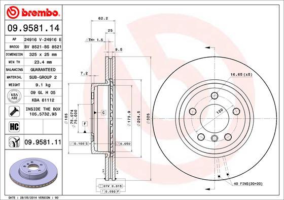 Brembo 09.9581.11 - DDF1271