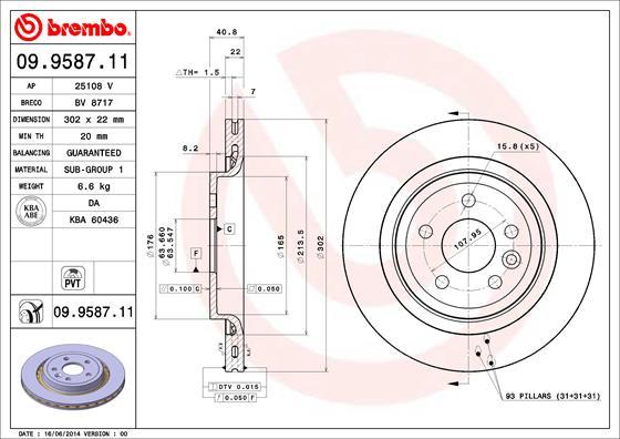 Brembo 09958711 - DDF1681 BREMŽU DISKS