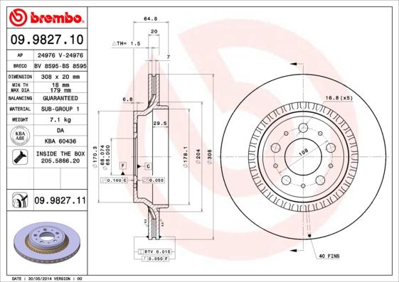 Brembo 09.9827.11 - DDF1551