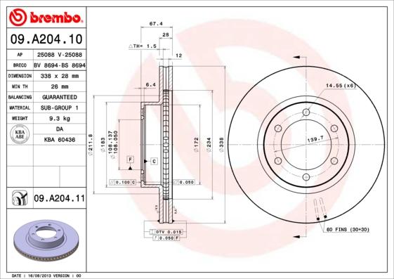 Brembo 09.A204.11 - AP25088