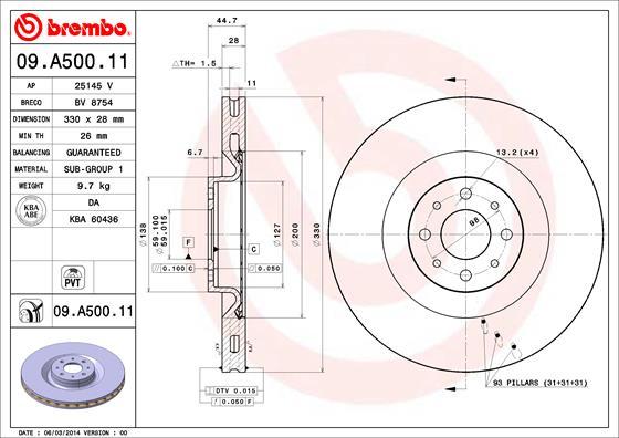 Brembo 09.A500.11 - Auto