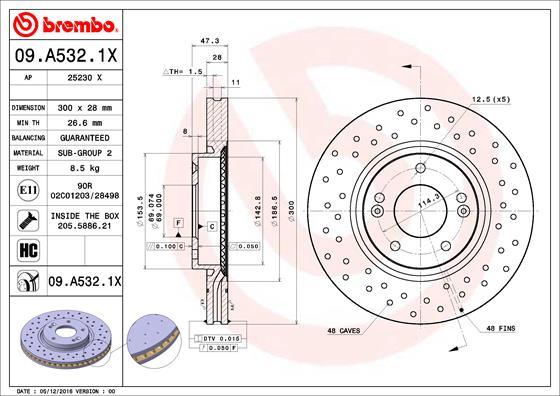 Brembo 09.A532.1X - Bremžu