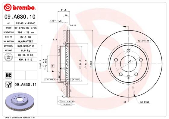Brembo 09.A630.11 - Auto