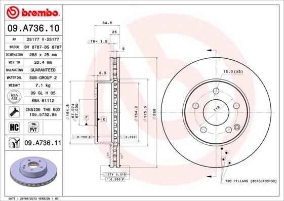 Brembo 09.A736.11 - DDF1688